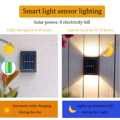 Lâmpada de parede solar com sensor LED design personalizado para jardim ao ar livre
