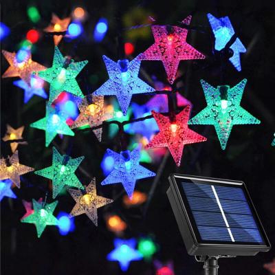 Luzes de corda solar estrela 21 pés 30 LED cintilantes luzes de fada para decoração de jardim doméstico
