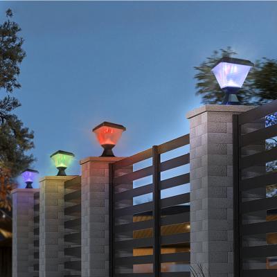 2022 paisagem cerca à prova d'água IP65 poste de iluminação para jardim portão led luz solar pilar
