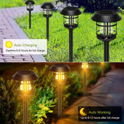 Luzes solares LED para gramado Luzes LED mais brilhantes de tungstênio Luzes de piso decorativas para jardim Luzes de jardim para paisagem
