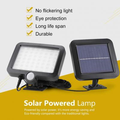 2022 holofote solar LED ao ar livre com sensor de movimento recarregável luz solar de parede luzes à prova d'água