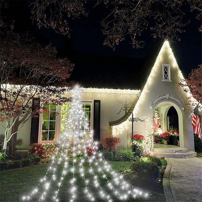 Cortina de LED Cachoeira Icicle Cordão de Luz para Festa de Casamento Jardim Árvore de Natal Topper Luz de Fada Estrela