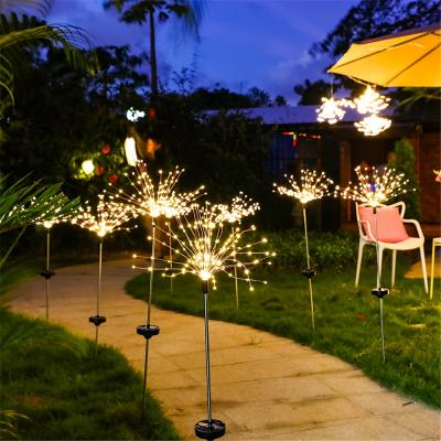 Luzes de fogos de artifício solares decorativas para jardim ao ar livre por atacado