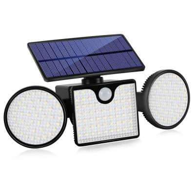 Holofote LED de segurança externo com 3 cabeças ajustáveis