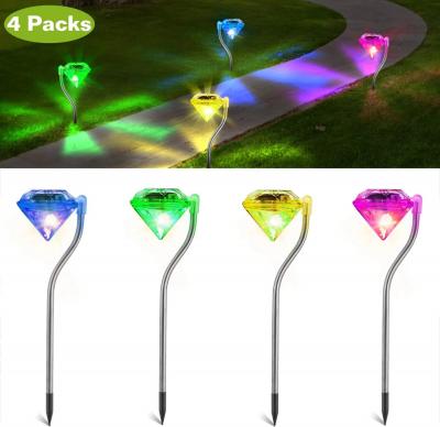 Decoração externa 7 cores LED Diamond Solar Lights