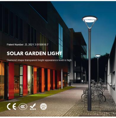 Poste de iluminação para decoração à prova d'água ao ar livre Pilar de rua com mastro alto Lâmpada de jardim solar Led